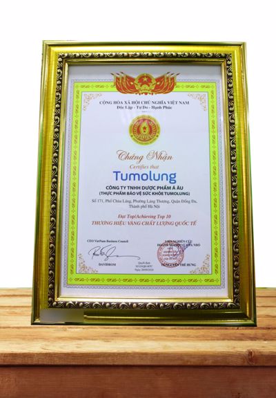 Sản phẩm Tumolung vinh dự nhận giải “Thương hiệu vàng chất lượng quốc tế” năm 2020